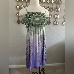 Soma Floral Patterned Top in Green and Black